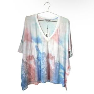 NWT Wildfox Sunday Morning Daydream V Neck T-Shirt size S OVERSIZED